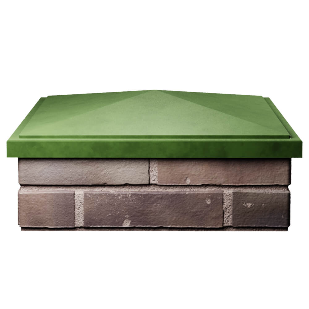 Колпак Zking БонаМоно Зеленый на столб 2х2 кирпича (515х515, 530х530мм) Армавир фото