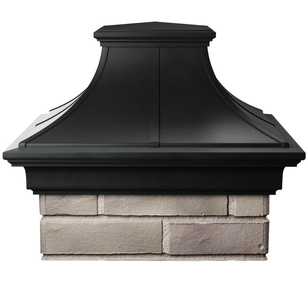 Колпак Zking Монблан Премиум Черный на столб 1.5х1.5 кирпича (385х385мм) Армавир фото