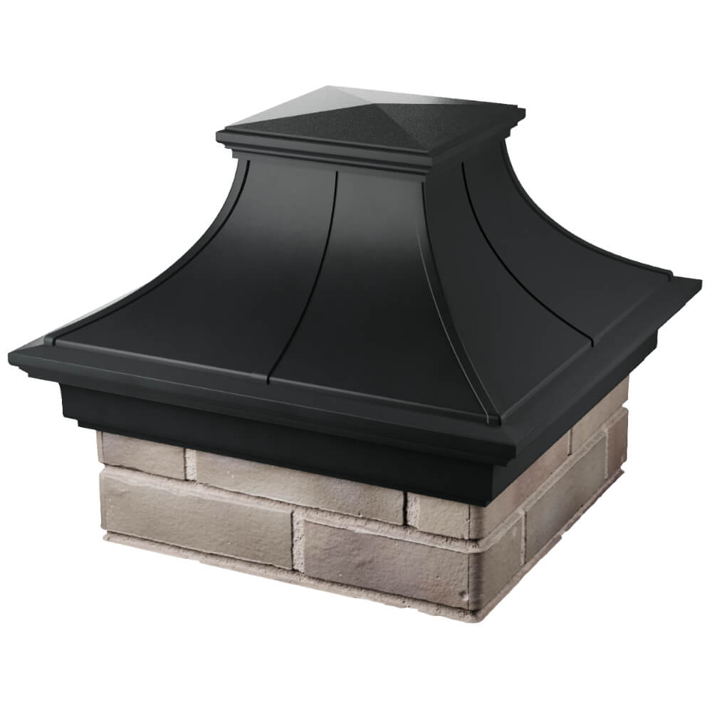 Колпак Zking Монблан Премиум Черный на столб 1.5х1.5 кирпича (385х385мм) в Армавире фото