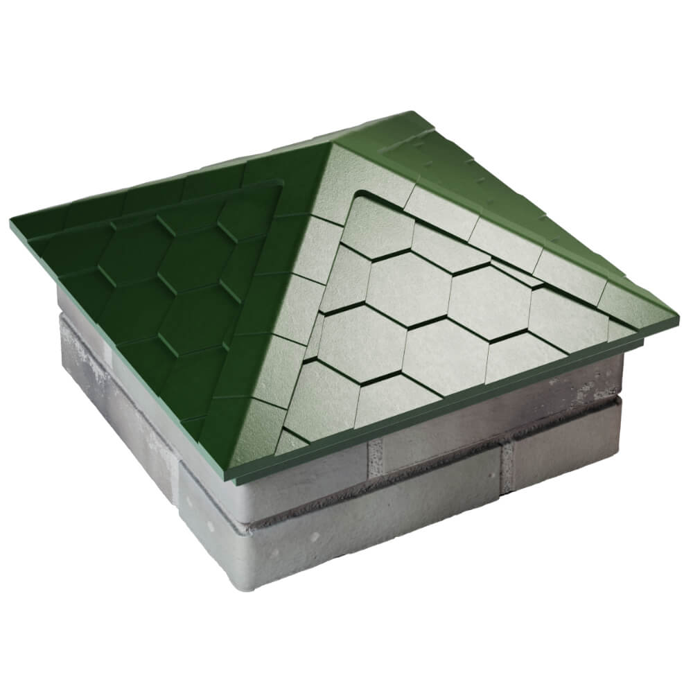 Колпак Zking Эверест Зеленый на столб 1.5х1.5 кирпича (390х390мм) в Армавире фото