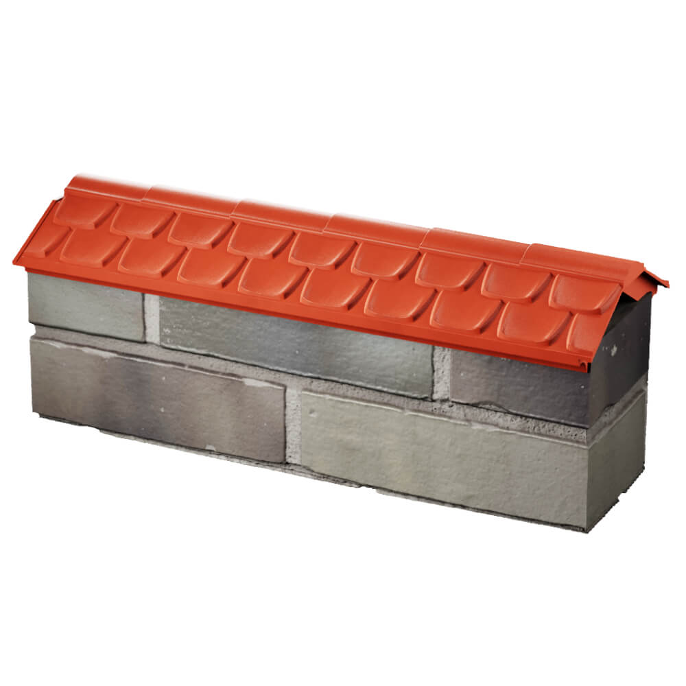 Парапет Zking Эльбрус Красный с посадкой на 0.5 кирпича (130мм) в Армавире фото