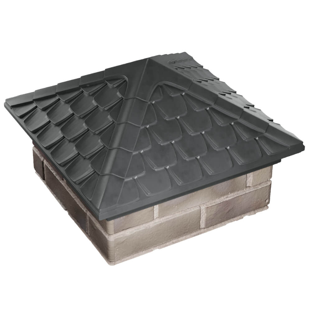 Колпак Zking Эльбрус Серый на столб 1.5х1.5 кирпича (385х385мм) в Армавире фото