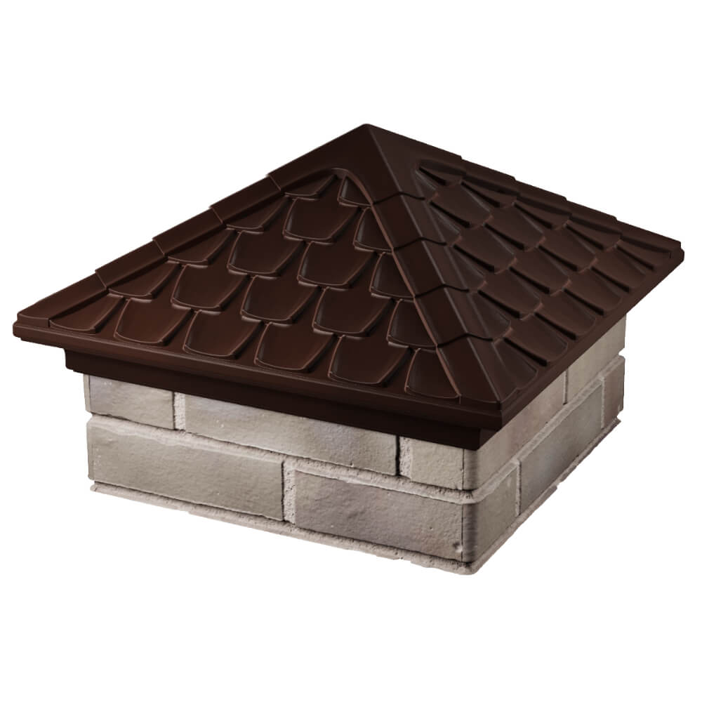 Колпак Zking Эльбрус Коричневый на столб 1.5х1.5 кирпича (385х385мм) в Армавире фото