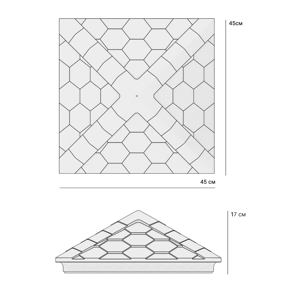 Колпак Zking Эверест Бежевый на столб 1.5х1.5 кирпича (390х390мм) в Армавире фото