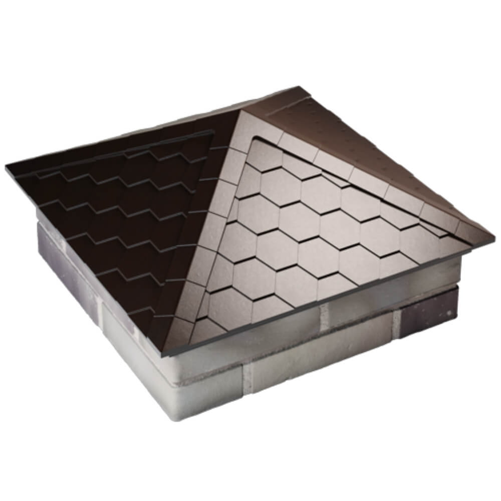 Колпак Zking Эверест Коричневый на столб 2х2 кирпича (535х535мм) Армавир фото