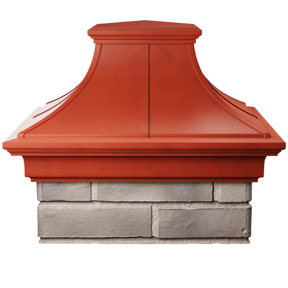 Колпак Zking Монблан Премиум Красный на столб 1.5х1.5 кирпича (385х385мм) Армавир фото