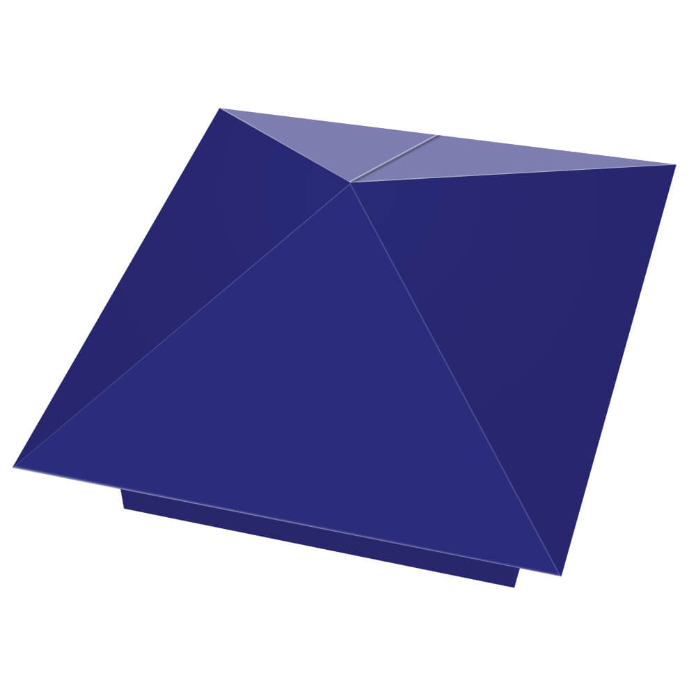 Колпак металлический 400х400мм RAL5002 Синий Ультрамарин заборный Армавир фото