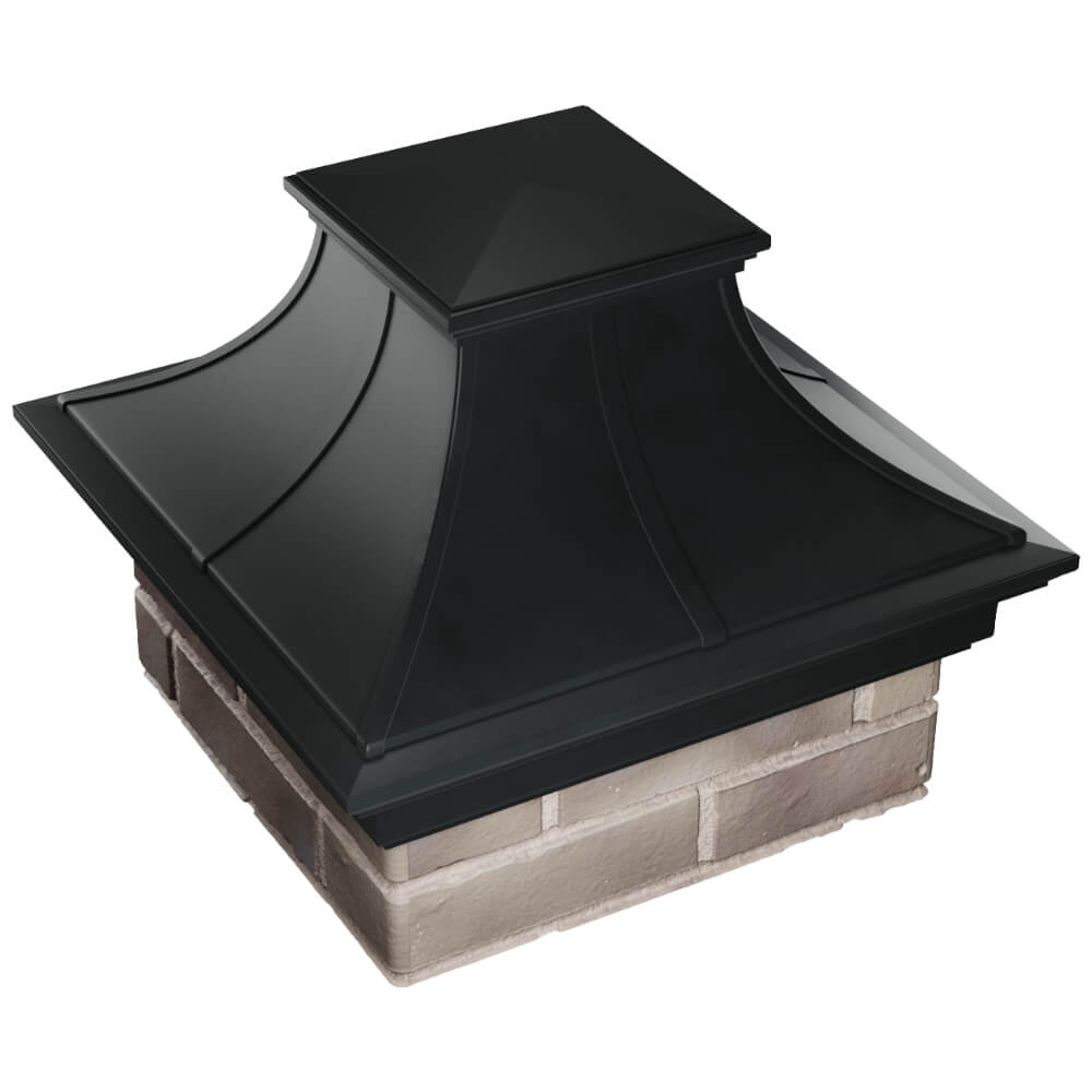 Колпак Zking Монблан Премиум Черный на столб 1.5х1.5 кирпича (385х385мм) в Армавире фото