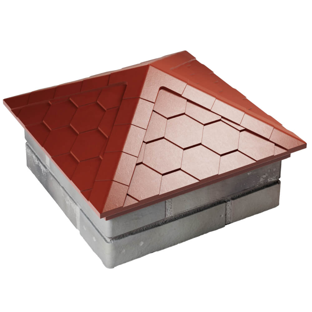 Колпак Zking Эверест Красный на столб 1.5х1.5 кирпича (390х390мм) в Армавире фото