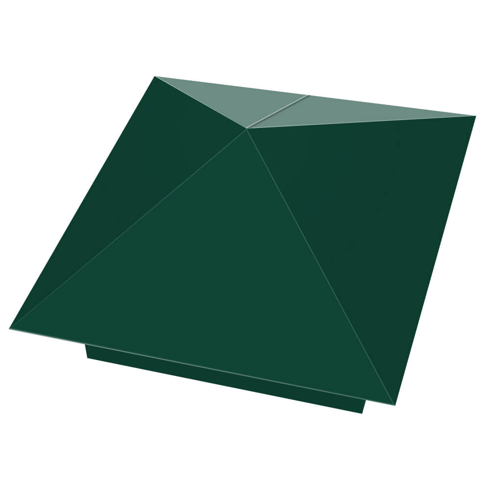 Колпак металлический 390х390мм RAL6005 Зеленый Мох заборный Армавир фото