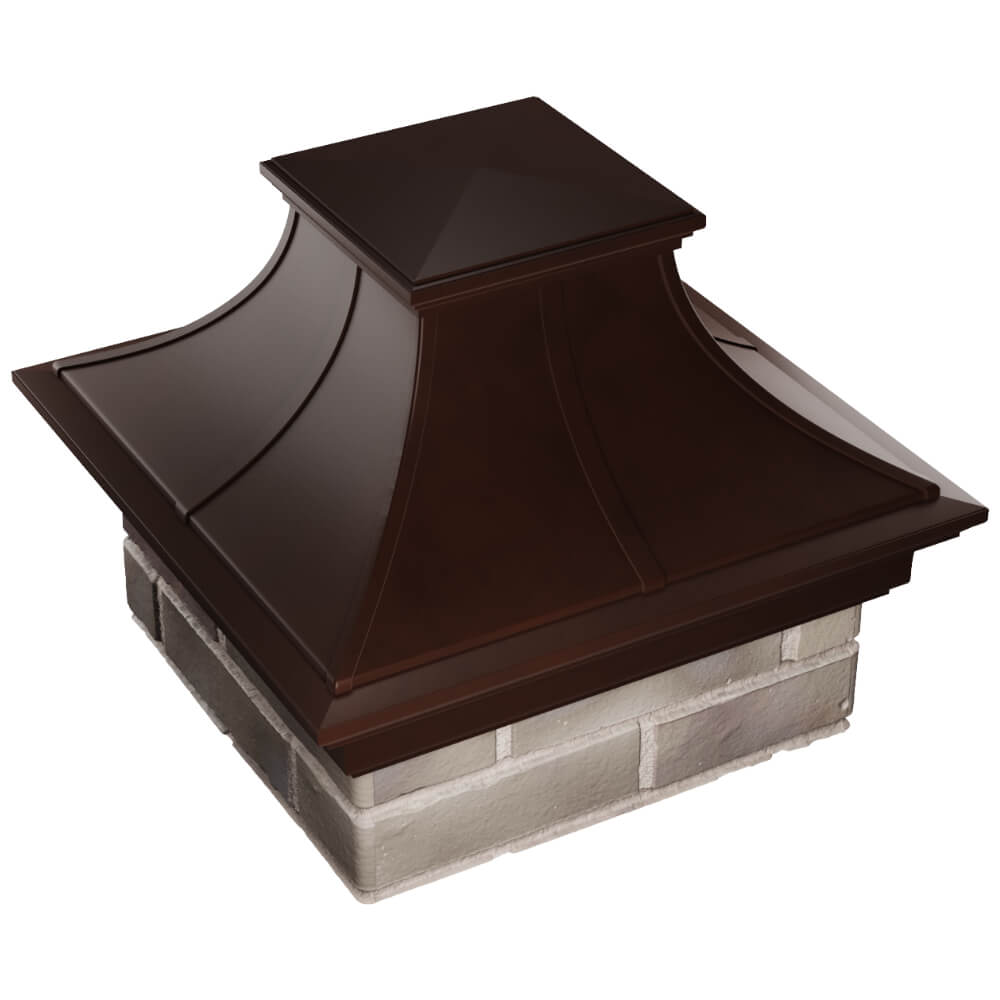 Колпак Zking Монблан Премиум Коричневый на столб 1.5х1.5 кирпича (385х385мм) в Армавире фото