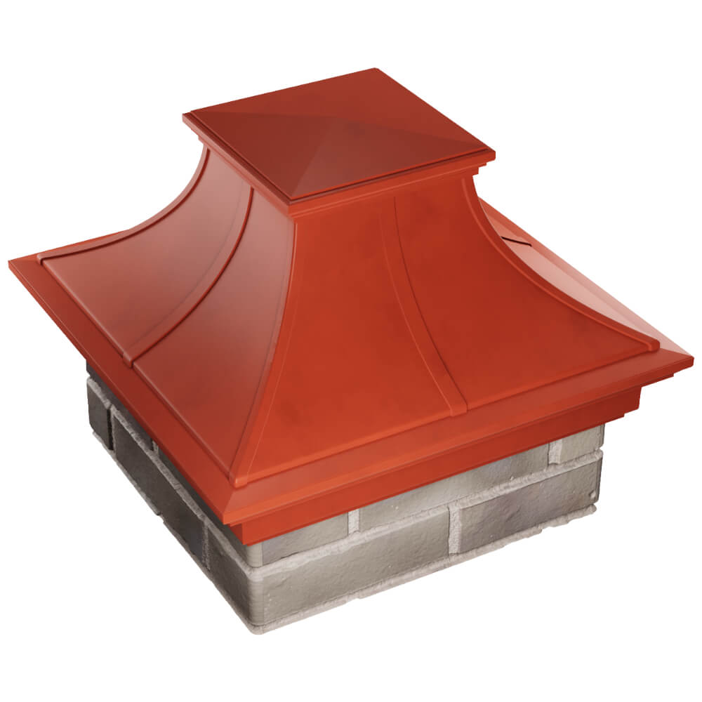 Колпак Zking Монблан Премиум Красный на столб 1.5х1.5 кирпича (385х385мм) в Армавире фото