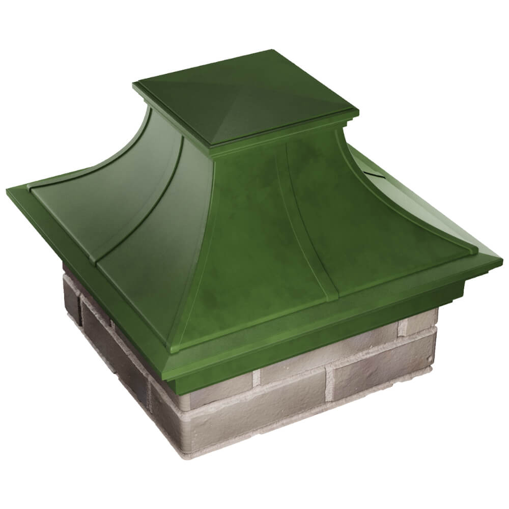 Колпак Zking Монблан Премиум Зеленый на столб 1.5х1.5 кирпича (385х385мм) в Армавире фото