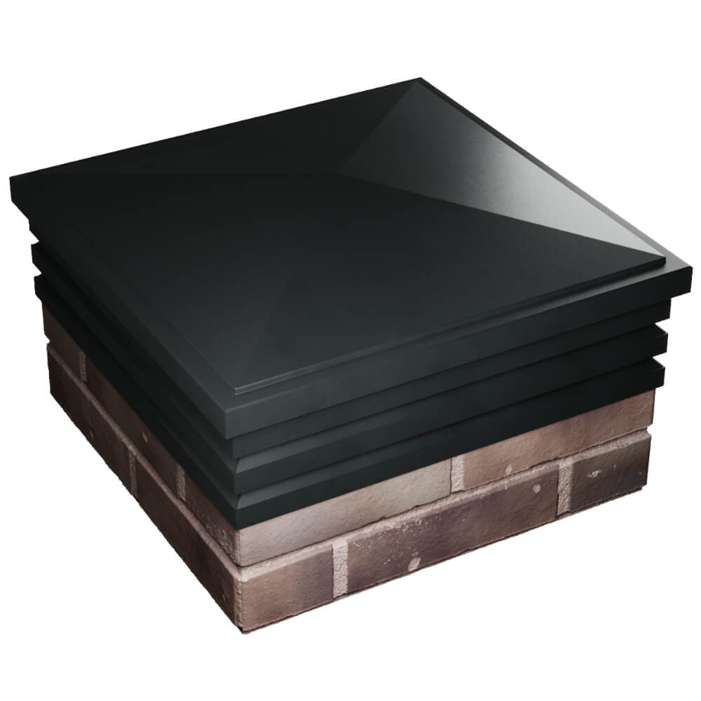 Колпак Zking Бона ХайТек Черный на столб 2х2 кирпича (513х513мм) в Армавире фото