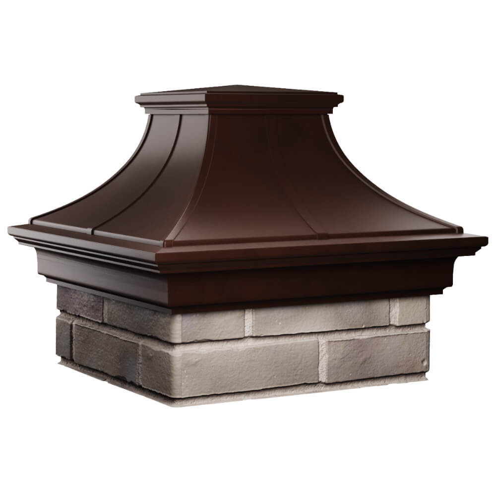 Колпак Zking Монблан Премиум Коричневый на столб 1.5х1.5 кирпича (385х385мм) в Армавире фото