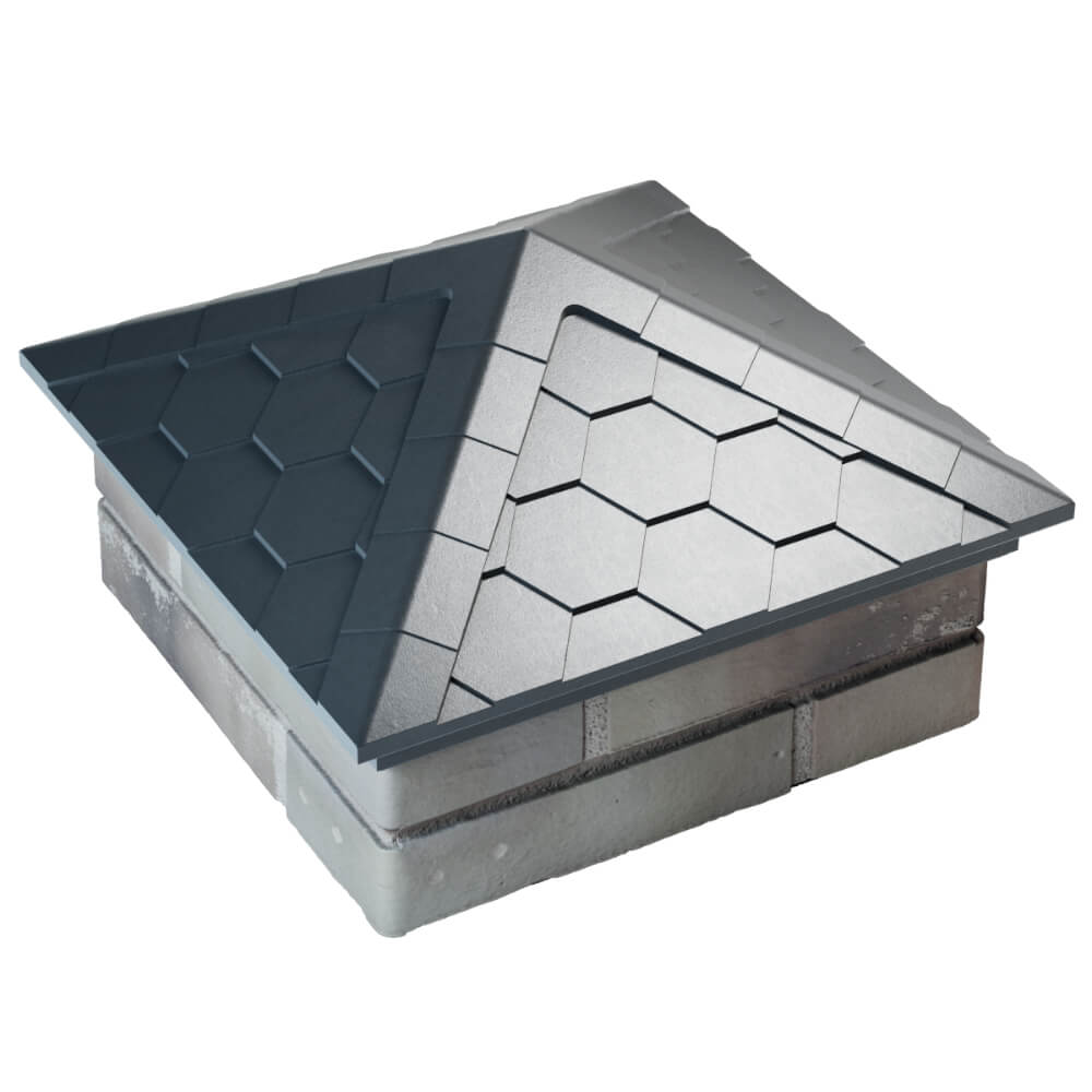 Колпак Zking Эверест Серый на столб 1.5х1.5 кирпича (390х390мм) в Армавире фото