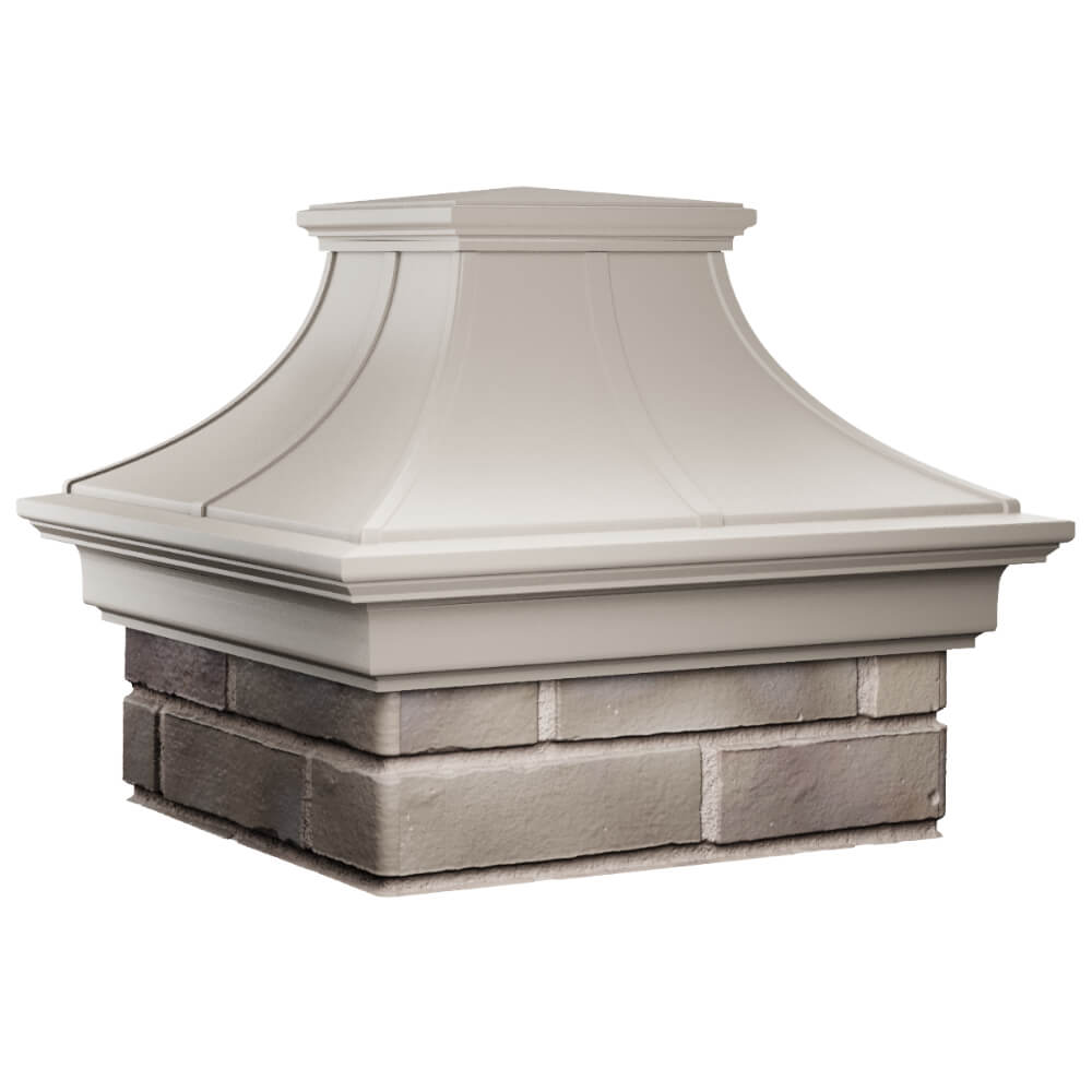 Колпак Zking Монблан Премиум Бежевый на столб 1.5х1.5 кирпича (385х385мм) в Армавире фото