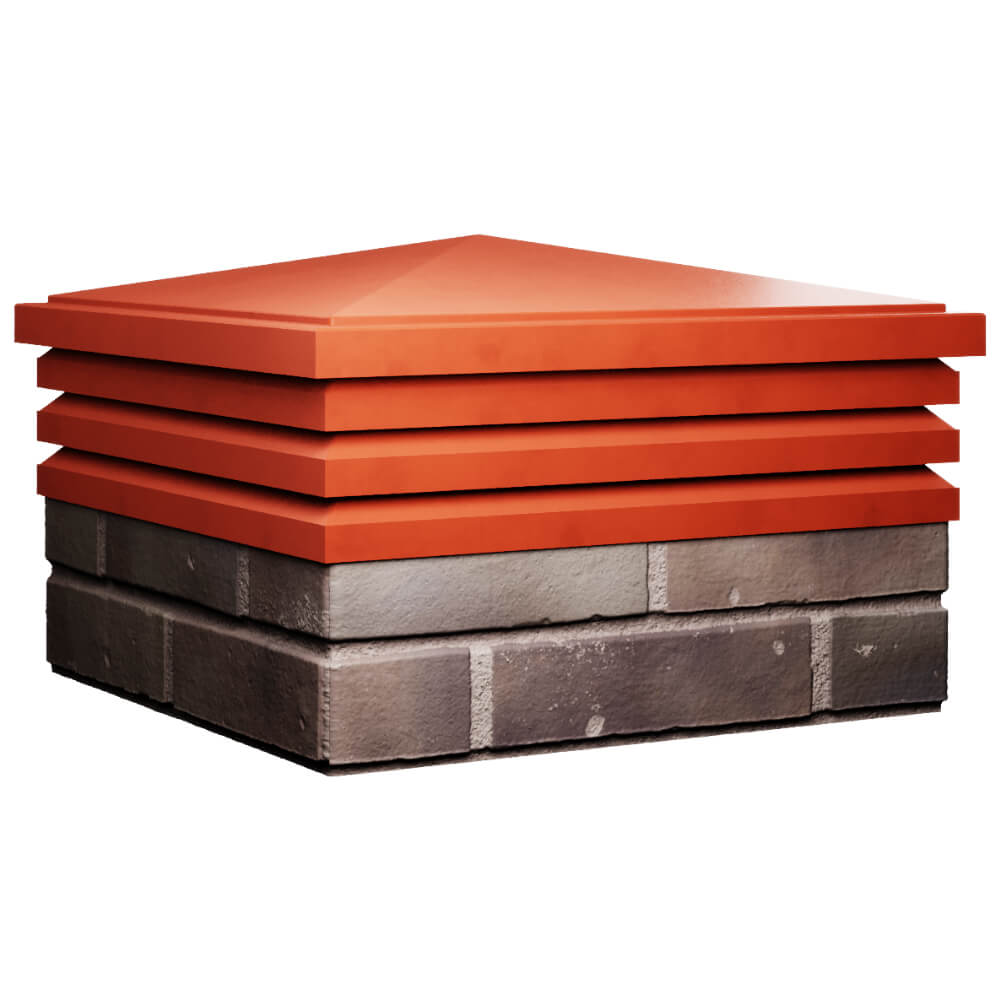 Колпак Zking Бона ХайТек Красный на столб 2х2 кирпича (513х513мм) в Армавире фото