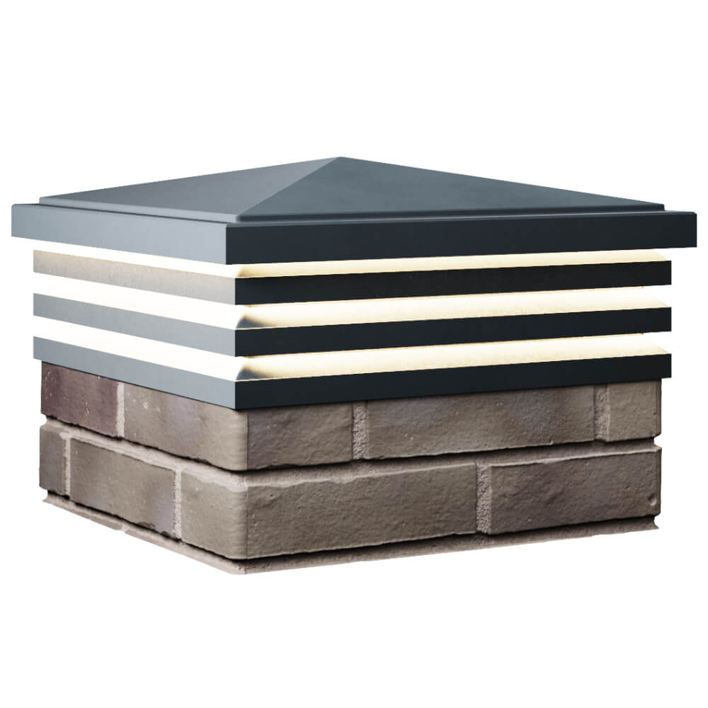 Колпак Zking Бона ХайТек Серый на столб 1.5х1.5 кирпича (385х385мм) с подсветкой в Армавире фото