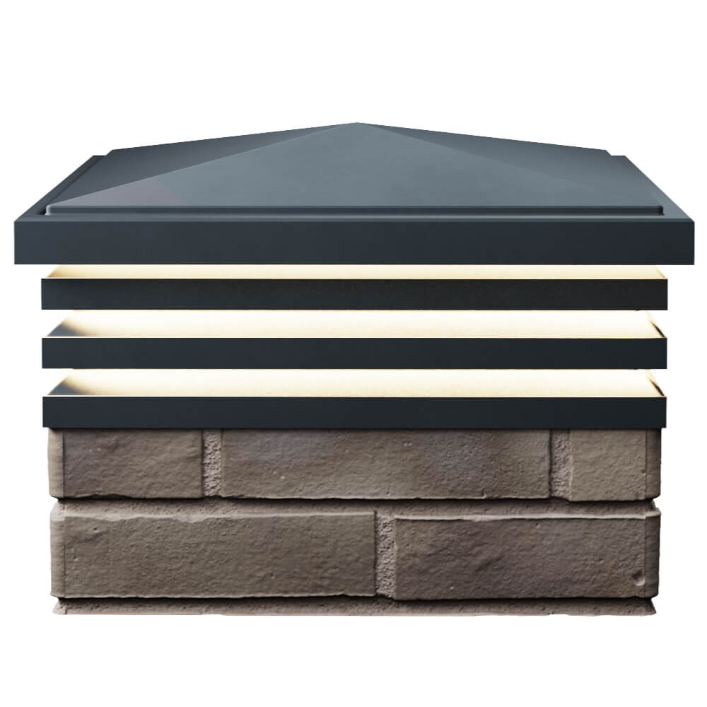 Колпак Zking Бона ХайТек Серый на столб 1.5х1.5 кирпича (385х385мм) с подсветкой в Армавире фото