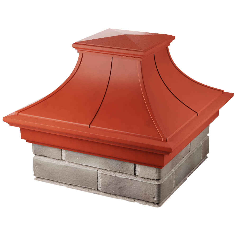 Колпак Zking Монблан Премиум Красный на столб 1.5х1.5 кирпича (385х385мм) в Армавире фото
