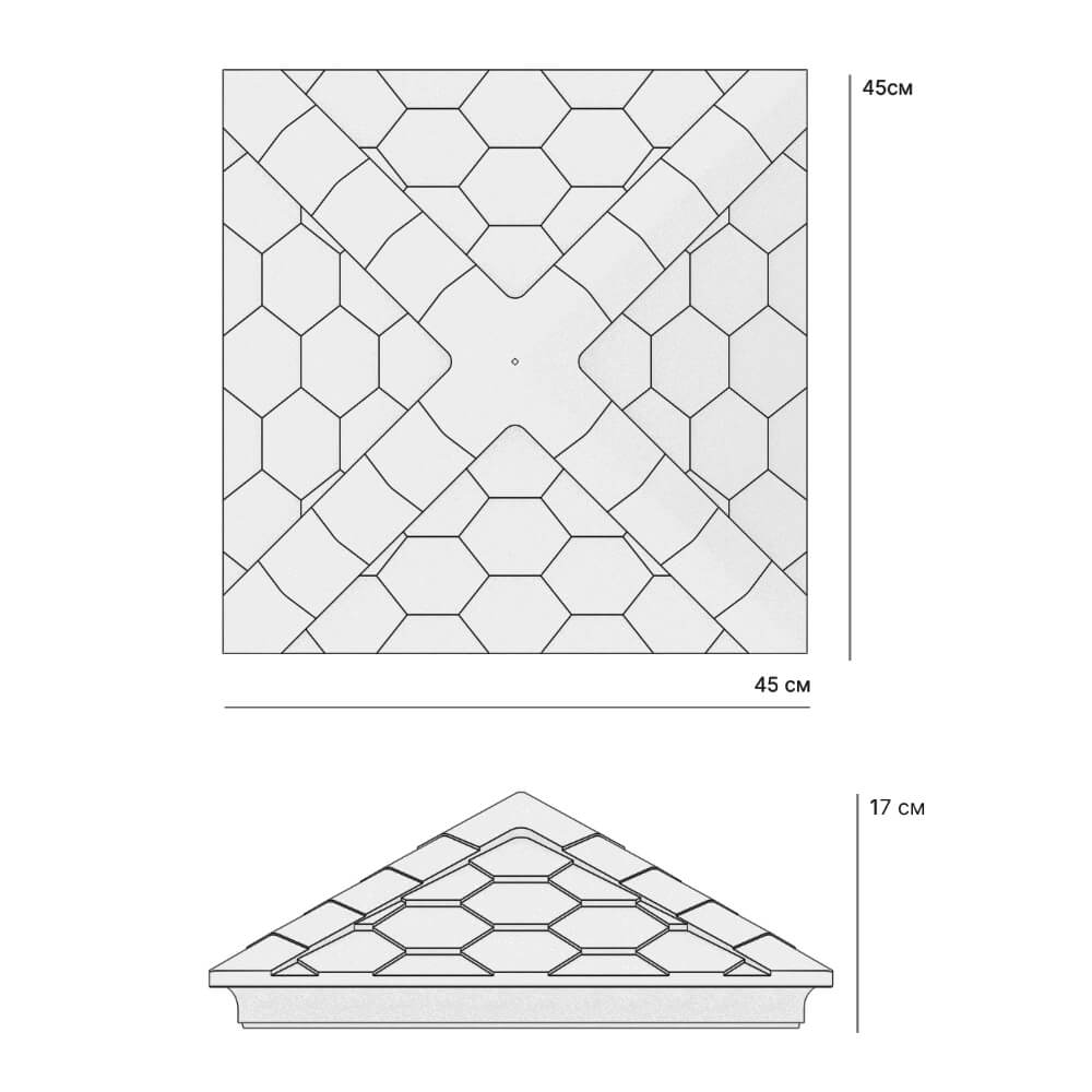 Колпак Zking Эверест Серый на столб 1.5х1.5 кирпича (390х390мм) в Армавире фото