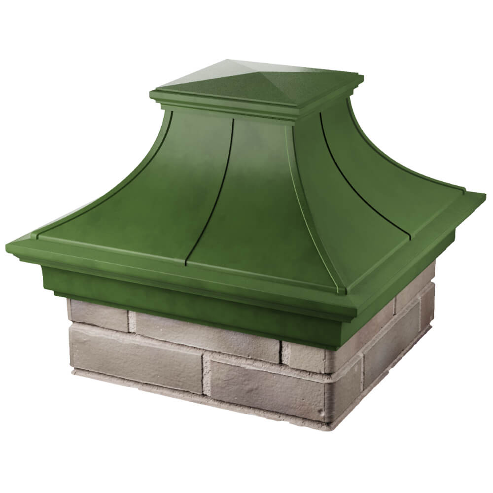 Колпак Zking Монблан Премиум Зеленый на столб 1.5х1.5 кирпича (385х385мм) в Армавире фото