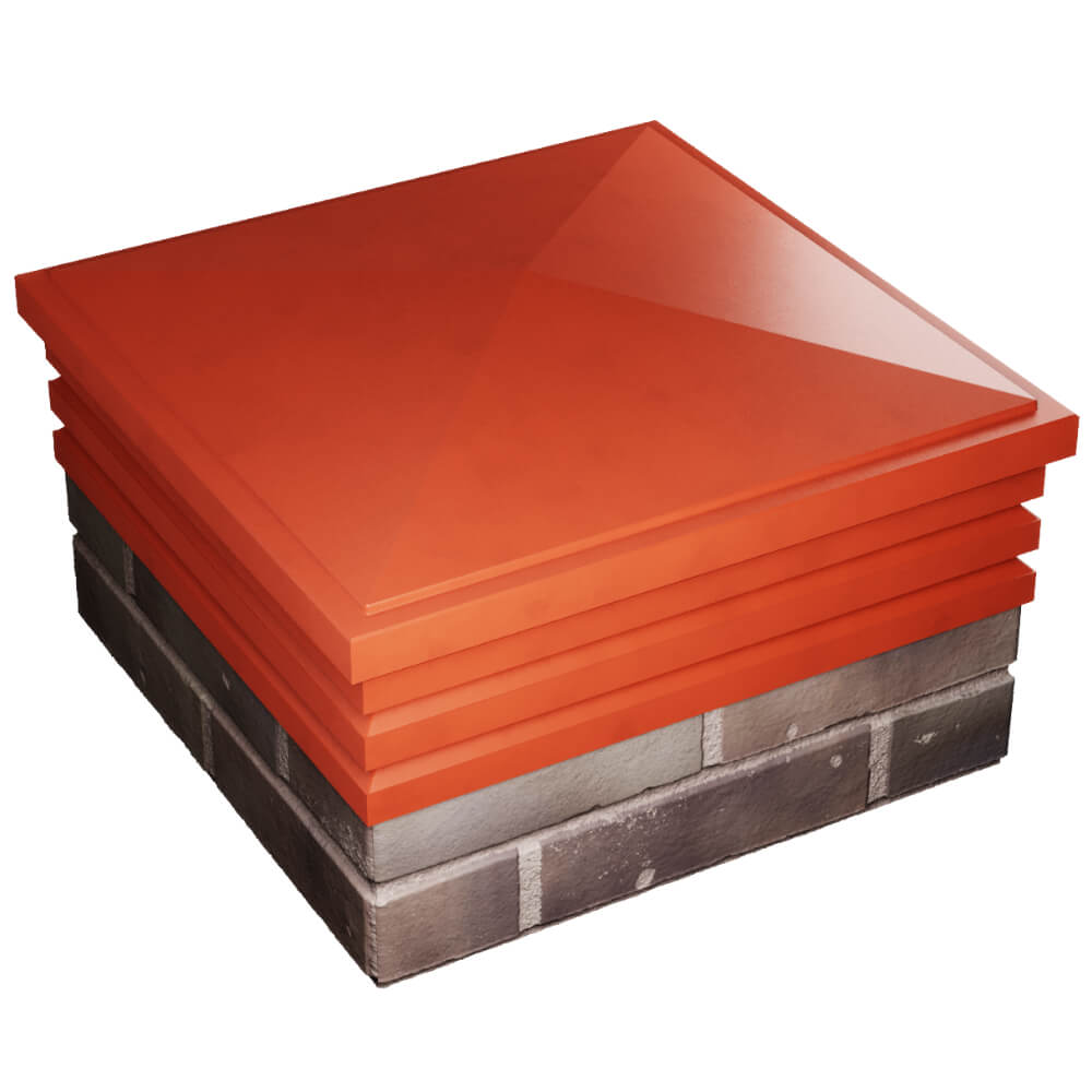 Колпак Zking Бона ХайТек Красный на столб 2х2 кирпича (513х513мм) в Армавире фото