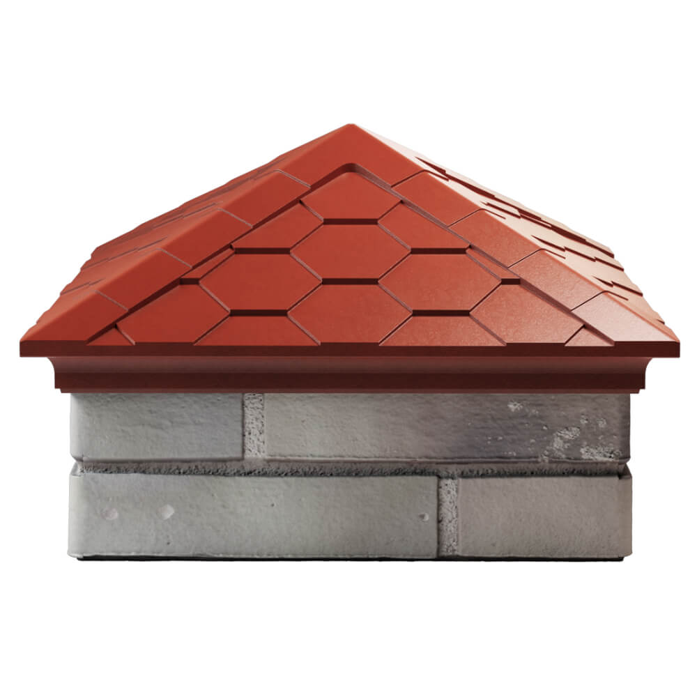 Колпак Zking Эверест Красный на столб 1.5х1.5 кирпича (390х390мм) Армавир фото