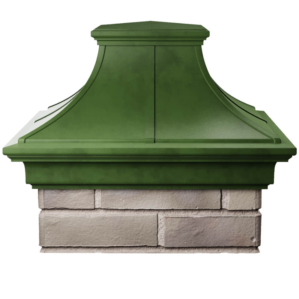 Колпак Zking Монблан Премиум Зеленый на столб 1.5х1.5 кирпича (385х385мм) Армавир фото