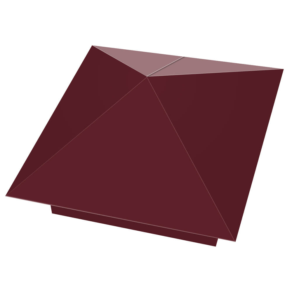 Колпак металлический 390х390мм RAL3005 Красное Вино заборный Армавир фото