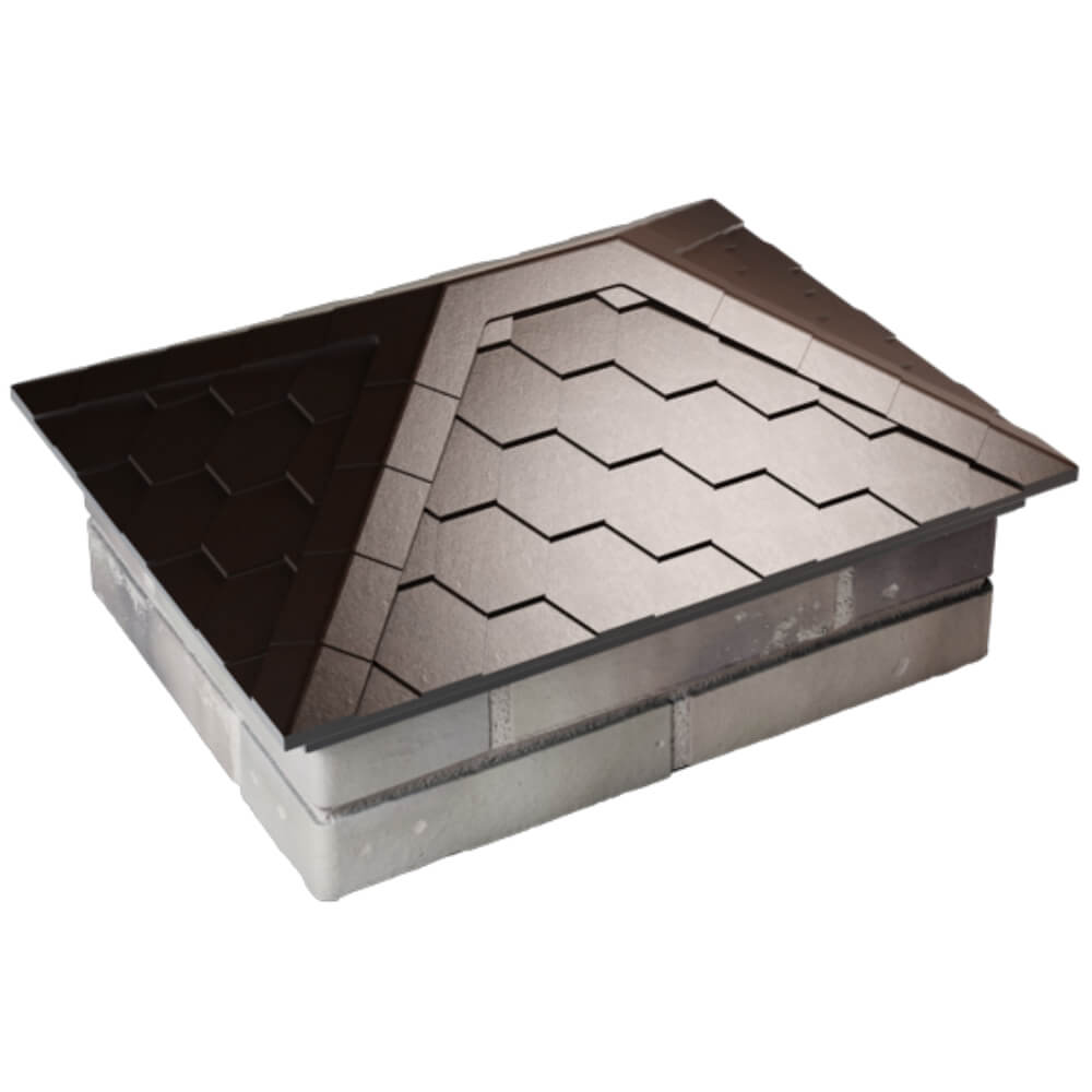 Колпак Zking Эверест Коричневый на столб 2х1.5 кирпича (520х390мм) Армавир фото