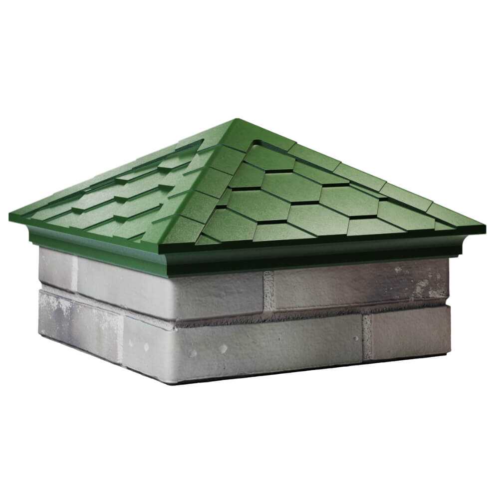 Колпак Zking Эверест Зеленый на столб 1.5х1.5 кирпича (390х390мм) в Армавире фото