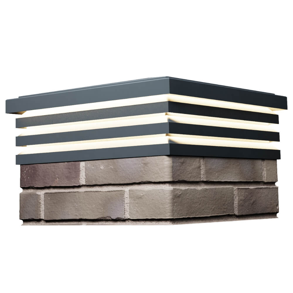 Колпак Zking Бона ХайТек Серый на столб 1.5х1.5 кирпича (385х385мм) с подсветкой в Армавире фото