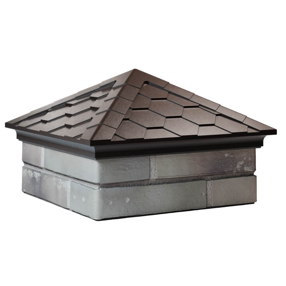 Колпак Zking Эверест Коричневый на столб 1.5х1.5 кирпича (390х390мм) в Армавире фото