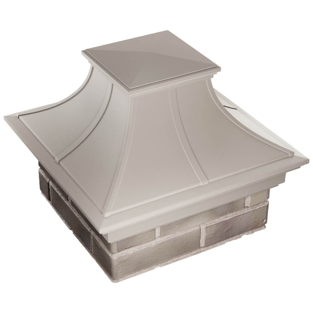 Колпак Zking Монблан Премиум Бежевый на столб 1.5х1.5 кирпича (385х385мм) в Армавире фото